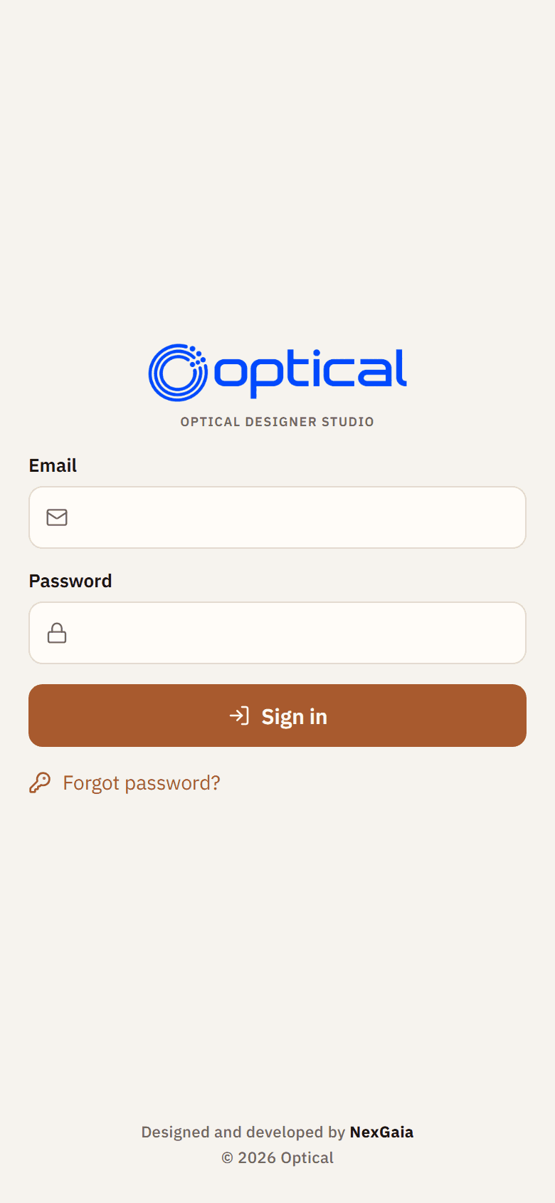 Optical Designer Studio (ODS) mobile login